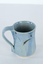 Load image into Gallery viewer, Handmade Blue Studio Pottery Mug Signed Floral Stoneware Coffee Cup 5 Inch
