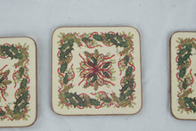 Load image into Gallery viewer, Pimpernel Christmas Holly Cork Back Coasters Set of 6 England
