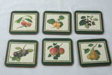 Load image into Gallery viewer, Pimpernel Pomona Fruit Cork Back Coasters Set of 6 England
