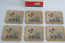 Load image into Gallery viewer, Pimpernel Botanical Flowers Cork Back Coasters Set of 6 With Box England
