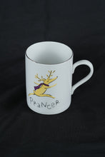 Load image into Gallery viewer, Pottery Barn Reindeer Prancer Mug Holiday Christmas Coffee Cup
