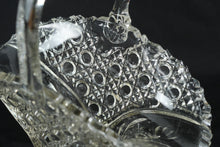 Load image into Gallery viewer, Vintage Clear Pressed Glass Basket Vase Hobnail Diamond Pattern Handle
