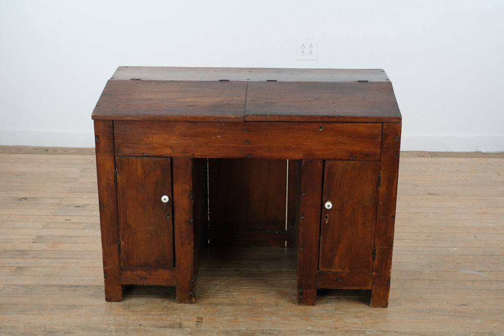 Antique Primitive Worktable / Washstand Cabinet