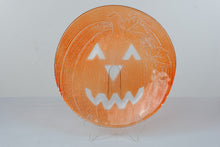 Load image into Gallery viewer, Vintage LE Smith Style Orange Glass Jack O Lantern Pumpkin Halloween Platter 13 Inch
