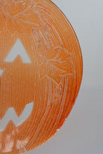 Load image into Gallery viewer, Vintage LE Smith Style Orange Glass Jack O Lantern Pumpkin Halloween Platter 13 Inch
