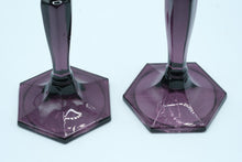 Load image into Gallery viewer, Pair of Fenton American Legacy Amethyst Candle Holders

