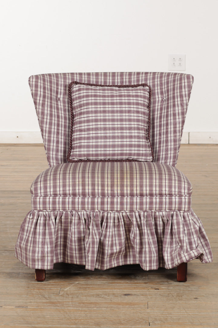 Purple Plaid Slipper Chair