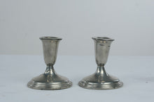 Load image into Gallery viewer, Empire Pewter Candle Holders Pair Silver Tone Vintage Style 4 Inch

