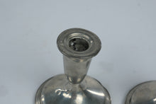 Load image into Gallery viewer, Empire Pewter Candle Holders Pair Silver Tone Vintage Style 4 Inch
