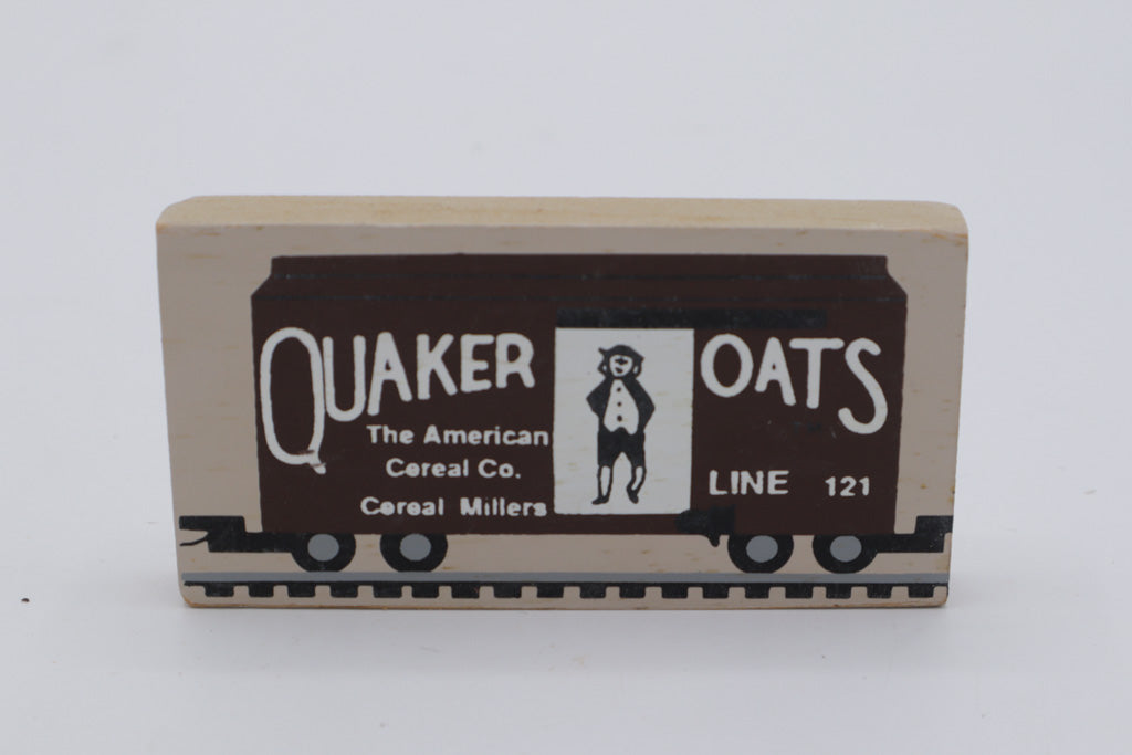 Cat’s Meow Village Quaker Oats Train Car Wooden Collectible – Retired Advertising Piece