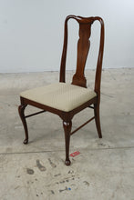 Load image into Gallery viewer, Queen Anne Style Mahogany Dining Side Chair Upholstered Seat
