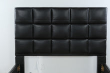 Load image into Gallery viewer, Modern Black Faux Leather Tufted Queen Platform Bed Frame
