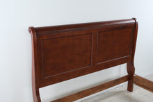 Load image into Gallery viewer, Queen Size Wood Sleigh Bed with Carved Panel Detailing

