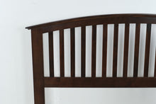 Load image into Gallery viewer, Mission Style Dark Wood Queen Bed Frame with Arched Slat Headboard and Footboard
