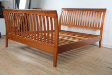 Load image into Gallery viewer, Solid Wood Slatted Queen Size Sleigh Bed Frame
