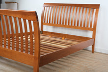 Load image into Gallery viewer, Solid Wood Slatted Queen Size Sleigh Bed Frame
