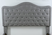 Load image into Gallery viewer, Gray Upholstered Tufted Queen Bed Frame

