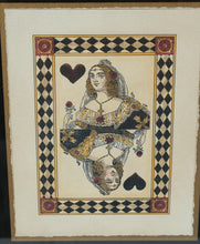 Load image into Gallery viewer, Vision Studio Harlequin Cards IV Queen of Hearts Framed Print 20 x 24
