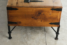 Load image into Gallery viewer, Mexican Rustic Pine Coffee Table with Iron Base and Storage
