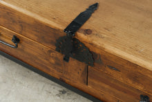 Load image into Gallery viewer, Mexican Rustic Pine Coffee Table with Iron Base and Storage
