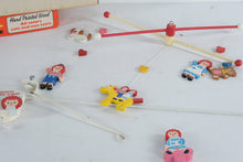 Load image into Gallery viewer, Vintage Knickerbocker Raggedy Ann and Andy Musical Crib Mobile Hand Painted Wood
