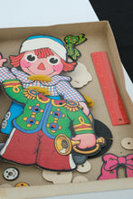 Load image into Gallery viewer, Raggedy Ann Sew•ons Vintage Activity Toy by Colorforms
