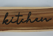 Load image into Gallery viewer, AVA Raised Acacia Wood Serving Board – “kitchen” Script – 18.5”
