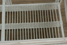 Load image into Gallery viewer, Rectangular White Rattan &amp; Glass Coffee Table
