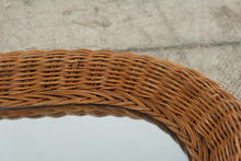 Load image into Gallery viewer, Wicker Rattan Oval Wall Mirror Mid Century Boho 19 by 13
