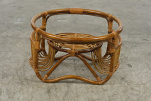 Load image into Gallery viewer, Round Rattan Bamboo Coffee Table Base Only Bentwood Boho Coastal No Glass Top

