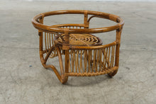 Load image into Gallery viewer, Round Rattan Bamboo Coffee Table Base Only Bentwood Boho Coastal No Glass Top
