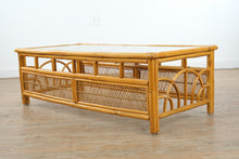 Load image into Gallery viewer, Vintage Rattan and Wicker Coffee Table with Glass Top
