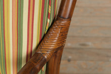 Load image into Gallery viewer, Rattan Sofa with Bright Striped Upholstery and Matching Accent Pillows
