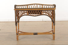 Load image into Gallery viewer, Rattan and Wicker Desk and Chair with Glass Top

