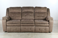 Load image into Gallery viewer, Brown Microfiber Manual Reclining Sofa with Three Seats
