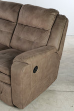 Load image into Gallery viewer, Brown Microfiber Manual Reclining Sofa with Three Seats
