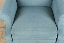 Load image into Gallery viewer, Vintage Blue Wingback Recliner – Soft &amp; Nap-Ready
