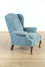 Load image into Gallery viewer, Vintage Blue Wingback Recliner – Soft &amp; Nap-Ready
