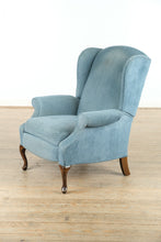 Load image into Gallery viewer, Vintage Blue Wingback Recliner – Soft &amp; Nap-Ready
