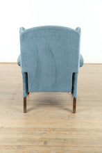 Load image into Gallery viewer, Vintage Blue Wingback Recliner – Soft &amp; Nap-Ready
