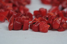 Load image into Gallery viewer, Red Coral Chip Multi Strand Statement Necklace Chunky Beaded Jewelry
