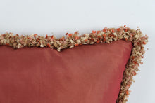 Load image into Gallery viewer, Shanghai Orient West 21 Inch Cotton Feather Throw Pillow Rust Fringe
