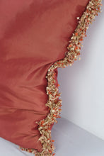 Load image into Gallery viewer, Shanghai Orient West 21 Inch Cotton Feather Throw Pillow Rust Fringe

