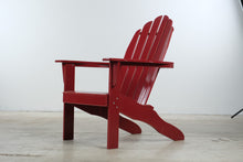 Load image into Gallery viewer, Pair of Red Adirondack Outdoor Chairs with Matching Side Table
