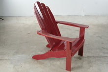 Load image into Gallery viewer, Pair of Red Adirondack Outdoor Chairs with Matching Side Table
