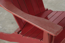 Load image into Gallery viewer, Pair of Red Adirondack Outdoor Chairs with Matching Side Table
