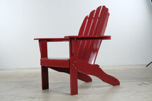 Load image into Gallery viewer, Pair of Red Adirondack Outdoor Chairs with Matching Side Table
