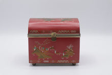 Load image into Gallery viewer, Vintage Lady Buxton London Chinoiserie Red Metal Jewelry Box Mirror
