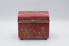 Load image into Gallery viewer, Vintage Lady Buxton London Chinoiserie Red Metal Jewelry Box Mirror
