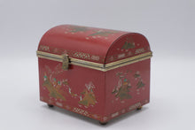 Load image into Gallery viewer, Vintage Lady Buxton London Chinoiserie Red Metal Jewelry Box Mirror
